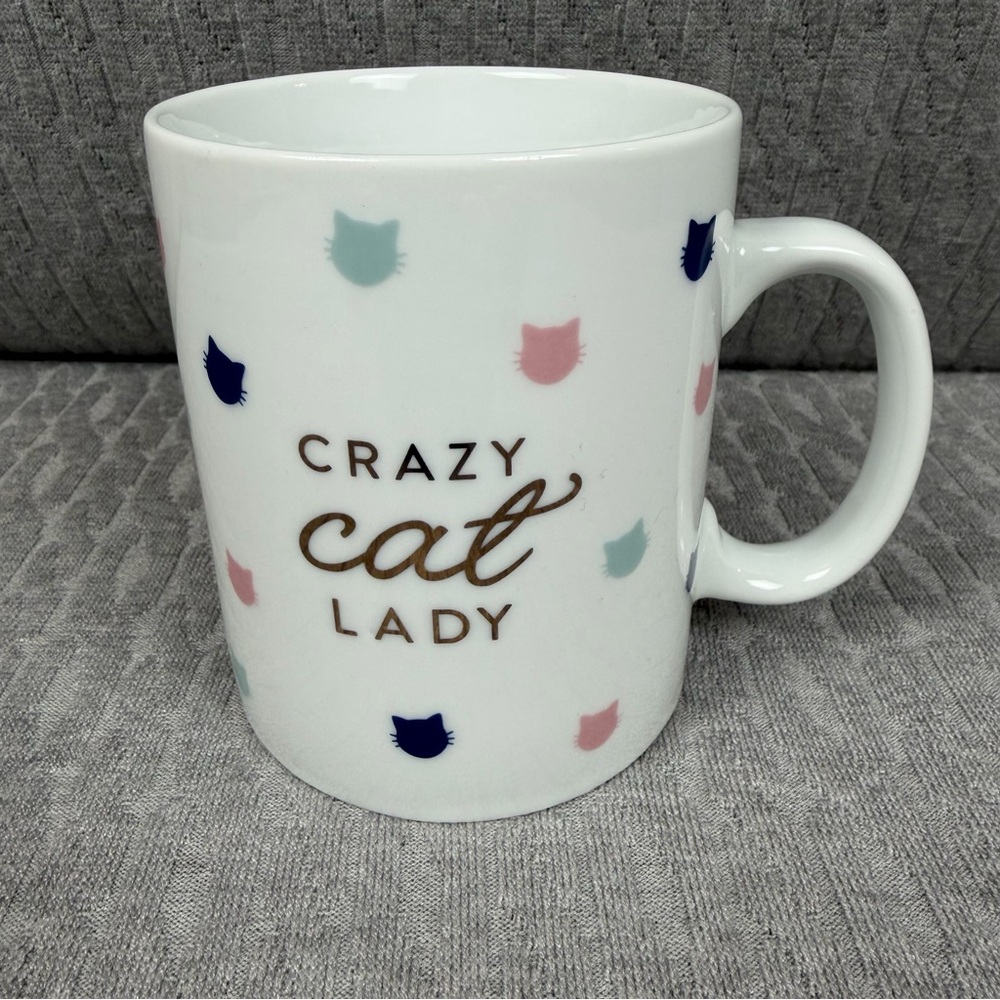 Fringe Studio Crazy Cat Lady Oversized White Ceramic Mug